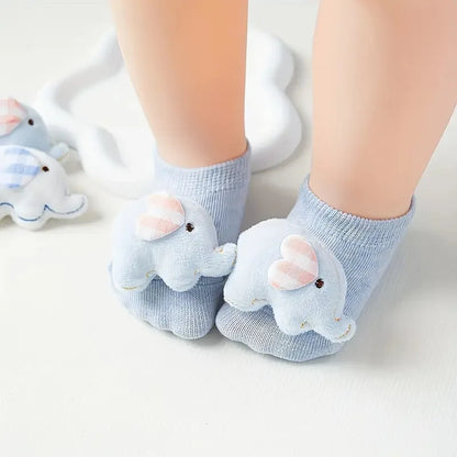 Calzini per Neonato con Animaletti 3D in Cotone | Morbidi e Traspiranti 0-1 Anni