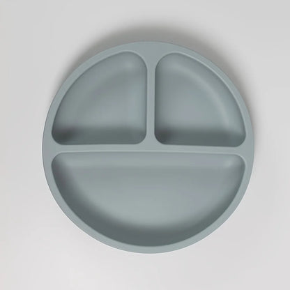 Piatto Svezzamento in Silicone con 4 Ventose – Piatto Pappa Antiscivolo a 3 Scomparti