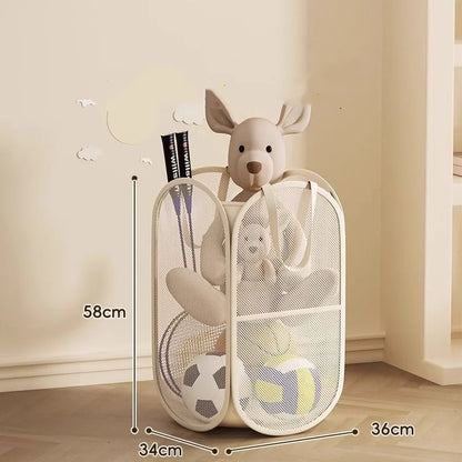 Cesto Organizer Porta Giochi e Peluche in Rete per Cameretta