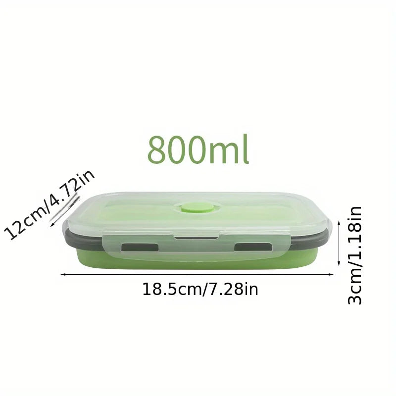 Contenitore Pappa Pieghevole in Silicone – Lunch Box Salvaspazio per Bambini e Mamme, Singolo o Set 4 Pezzi
