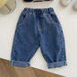 Jeans Morbidi per Bambini con Vita Elasticizzata – Pantaloni in Denim a Gamba Ampia Unisex