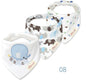 Set 3 Bavaglini Bandana Neonato in Cotone Morbido con Fantasie – Bavette Assorbenti Unisex per Maschietto e Femminuccia 0-12 Mesi