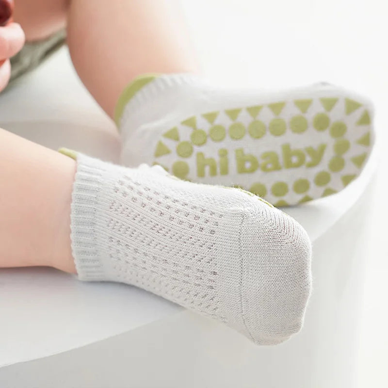 Set 6 Paia di Calzini Antiscivolo in Cotone per Bambini