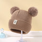 Cappello Invernale Lavorato a Maglia con Doppi Pompon per Neonati e Bambini | Caldo, Morbido e Unisex (6-24 Mesi)