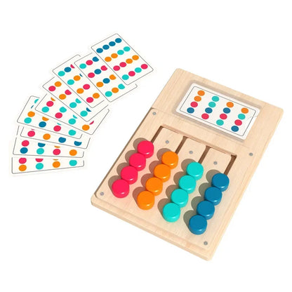 Puzzle Scorrevole in Legno – Gioco Educativo di Logica e Abbinamento Colori per Bambini 3+ Anni