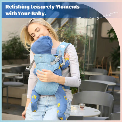 Marsupio Ergonomico 4 Posizioni per Neonati e Bambini – Imbracatura Regolabile con Supporto Lombare