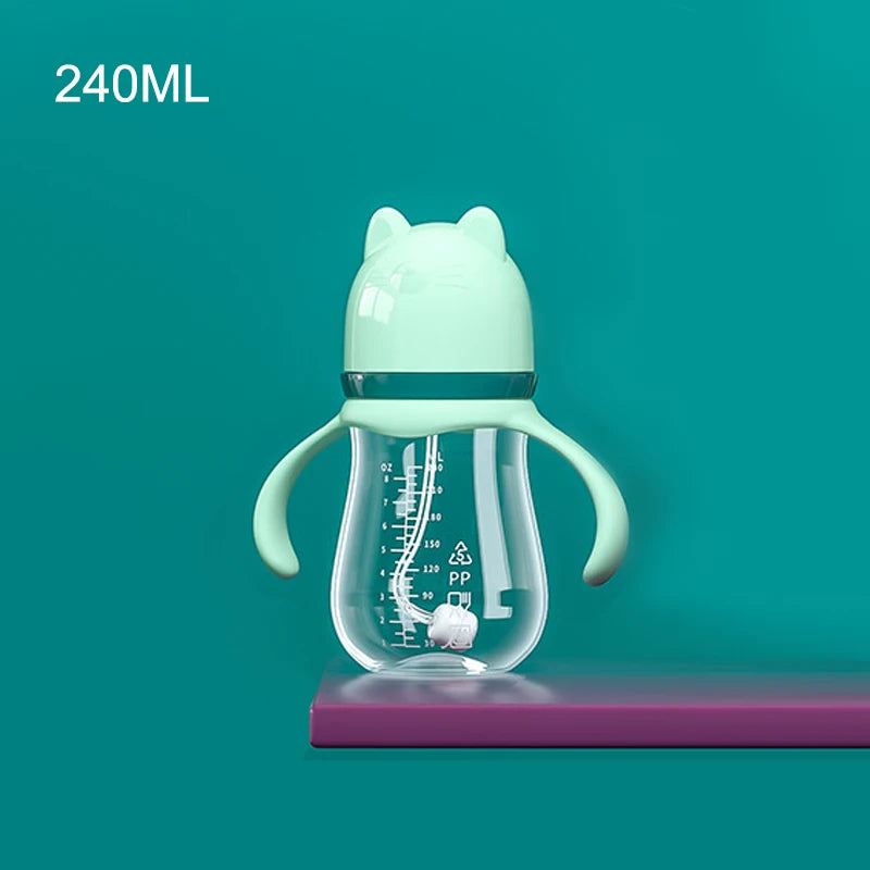 Biberon Anticolica con Cannuccia Zavorrata, Manici e Tettarella in Silicone – 240/330 ml