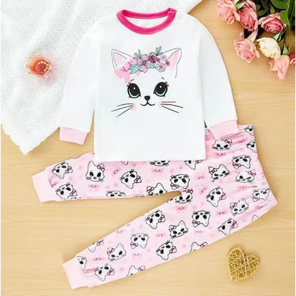 Pigiama in Cotone per Bambini con Maglia a Maniche Lunghe e Pantaloni – Completo Morbido da Casa
