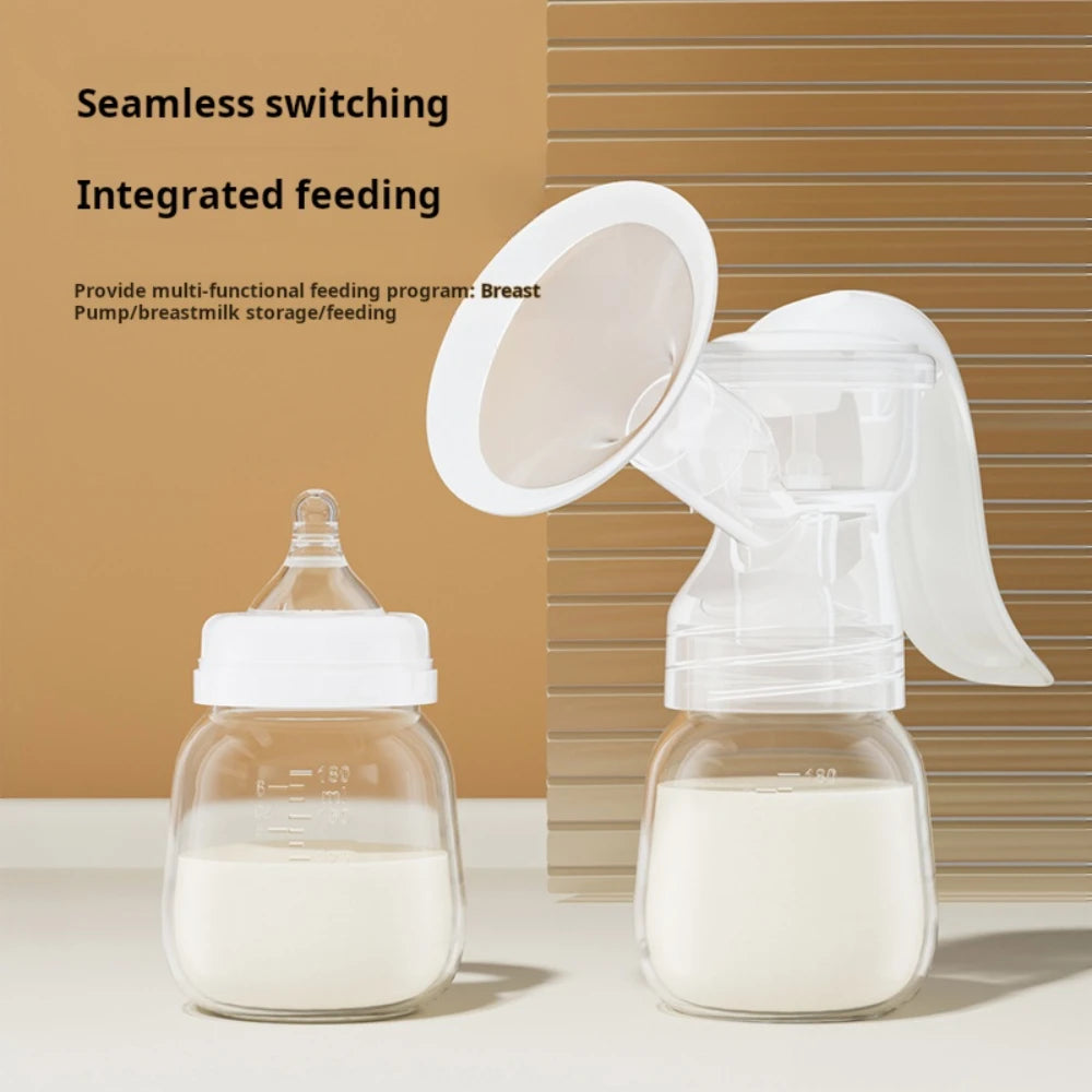 Tiralatte Manuale Senza BPA con Biberon Incluso – Delicato, Ergonomico e Facile da Usare