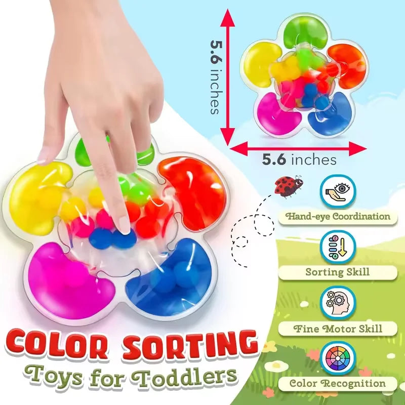 Gioco Sensoriale Squishy con Palline Colorate – Giocattolo Morbido per Motricità Fine e Abbinamento Colori
