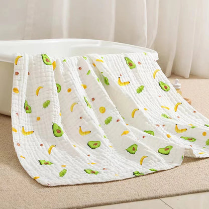 Telo Bagnetto in Garza di Cotone 4 Strati 70×90 cm per Neonati e Bambini