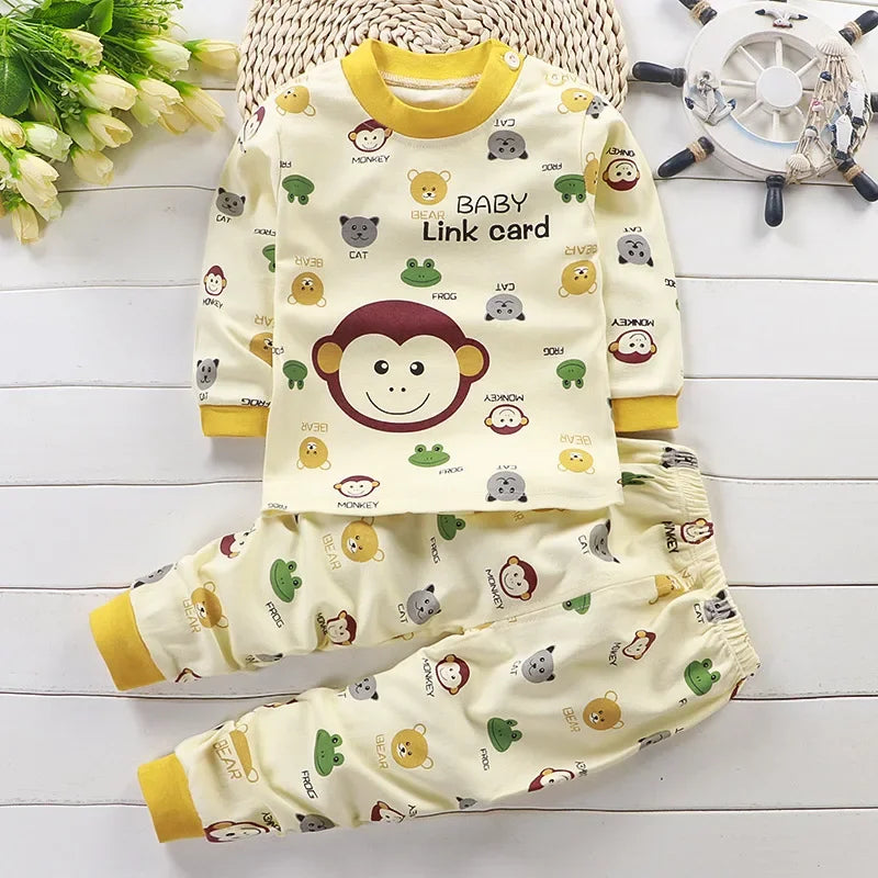 Pigiama Bambino 2 Pezzi 100% Cotone – Maglia a Manica Lunga e Pantaloni