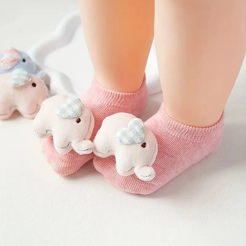 Calzini per Neonato con Animaletti 3D in Cotone | Morbidi e Traspiranti 0-1 Anni