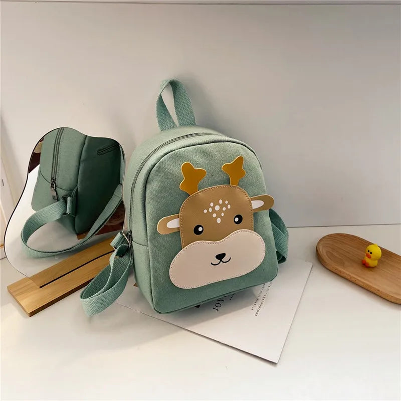 Zainetto Bambino con Animaletto – Mini Zaino in Tela per Asilo e Piccole Uscite