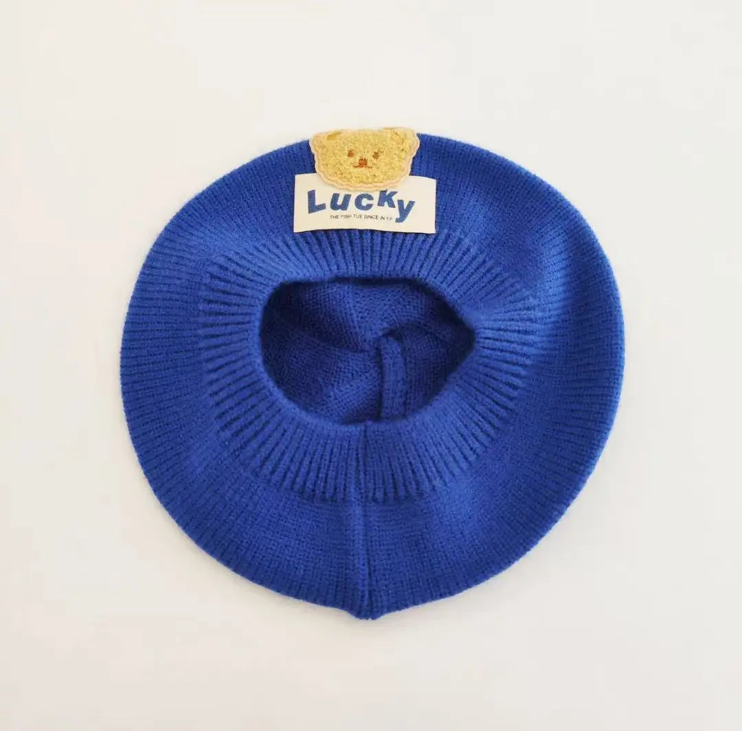 Berretto Basco Bimba in Maglia con Fiore – Autunno Inverno