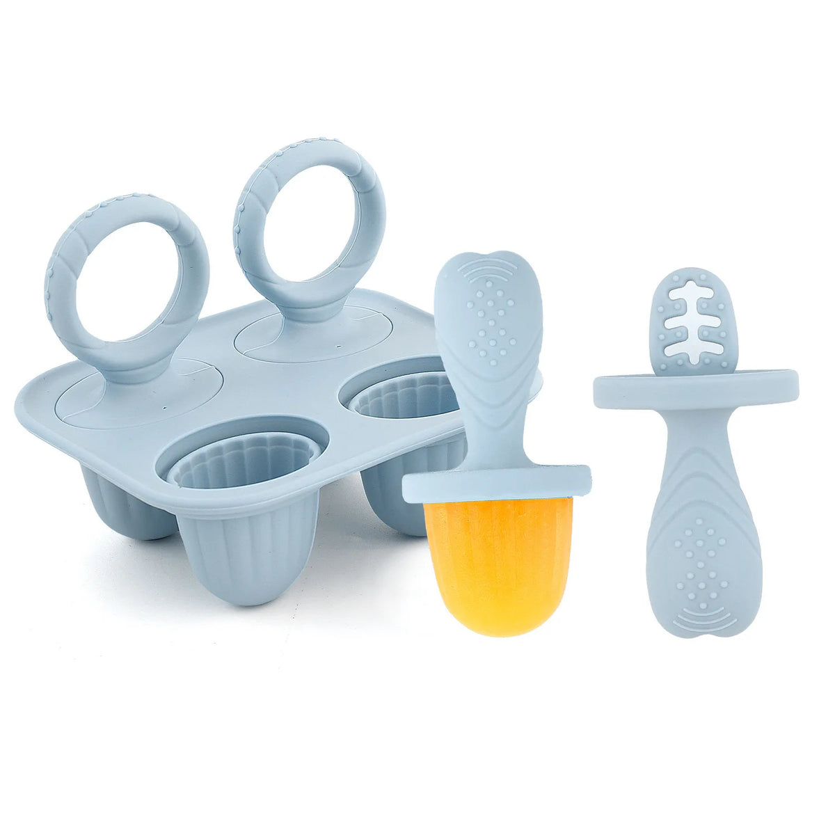 Stampi per Mini Ghiaccioli Bambini in Silicone – Set Riutilizzabile con Manici per Frutta, Yogurt e Latte Materno