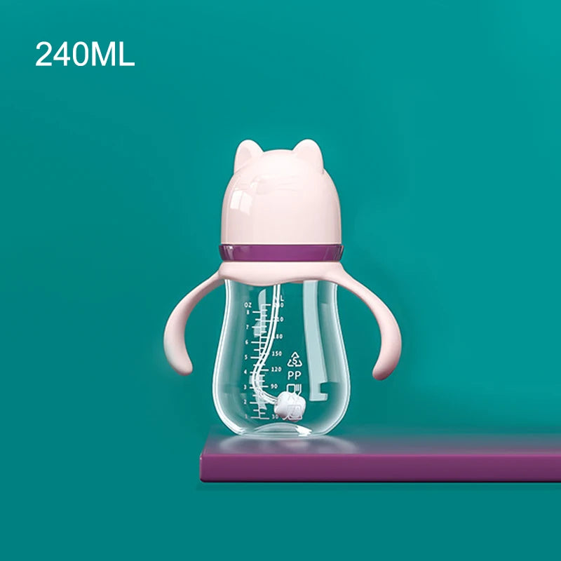 Biberon Anticolica con Cannuccia Zavorrata, Manici e Tettarella in Silicone – 240/330 ml