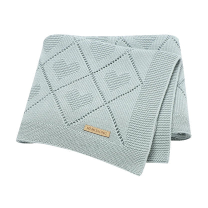 Copertina Neonato Multifunzione in Cotone 70 × 90 cm – Plaid in Maglia per Culla, Passeggino e Avvolgimento