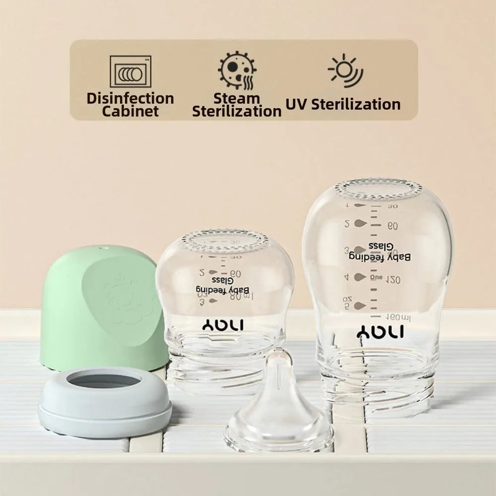 Biberon Anticolica in Vetro Borosilicato con Tettarella in Silicone Liquido – 80/160 ml