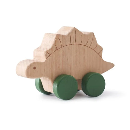 Dinosauri Giocattolo in Legno con Ruote – Gioco Educativo e Creativo per Bambini