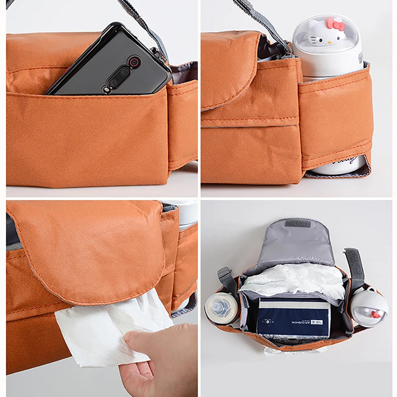 Organizer Passeggino Premium Impermeabile – Borsa Portaoggetti con Portabiberon, Tasche Multiple e Accesso Salviette