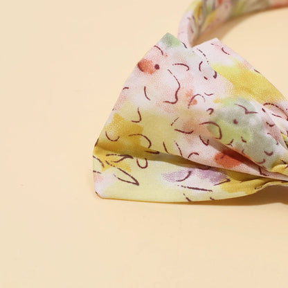Cerchietto per Capelli Bambina con Fiocco e Fantasia Floreale Retrò