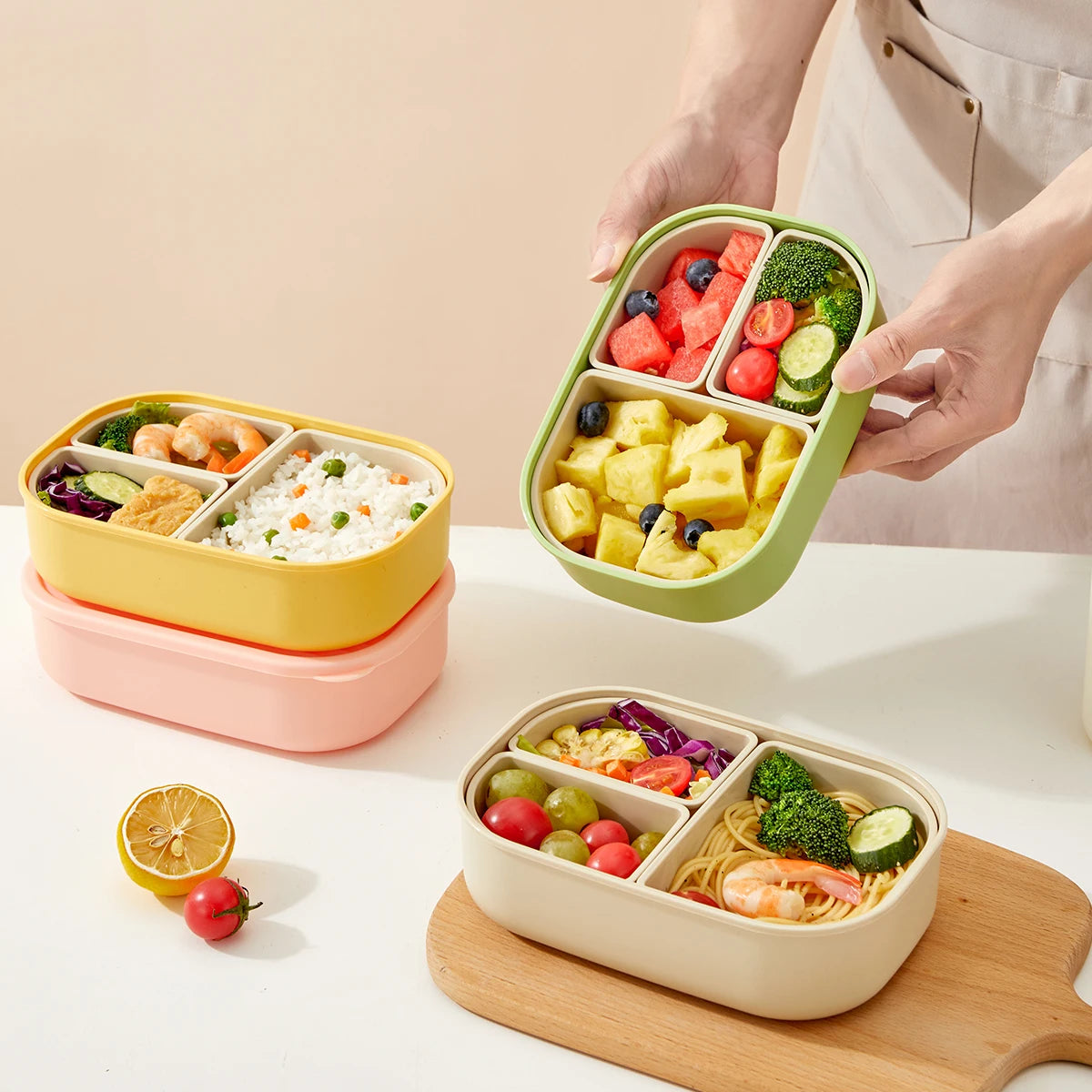 Lunch Box Bambini con 3 Scomparti Removibili – Portapranzo con Custodia Termica Opzionale