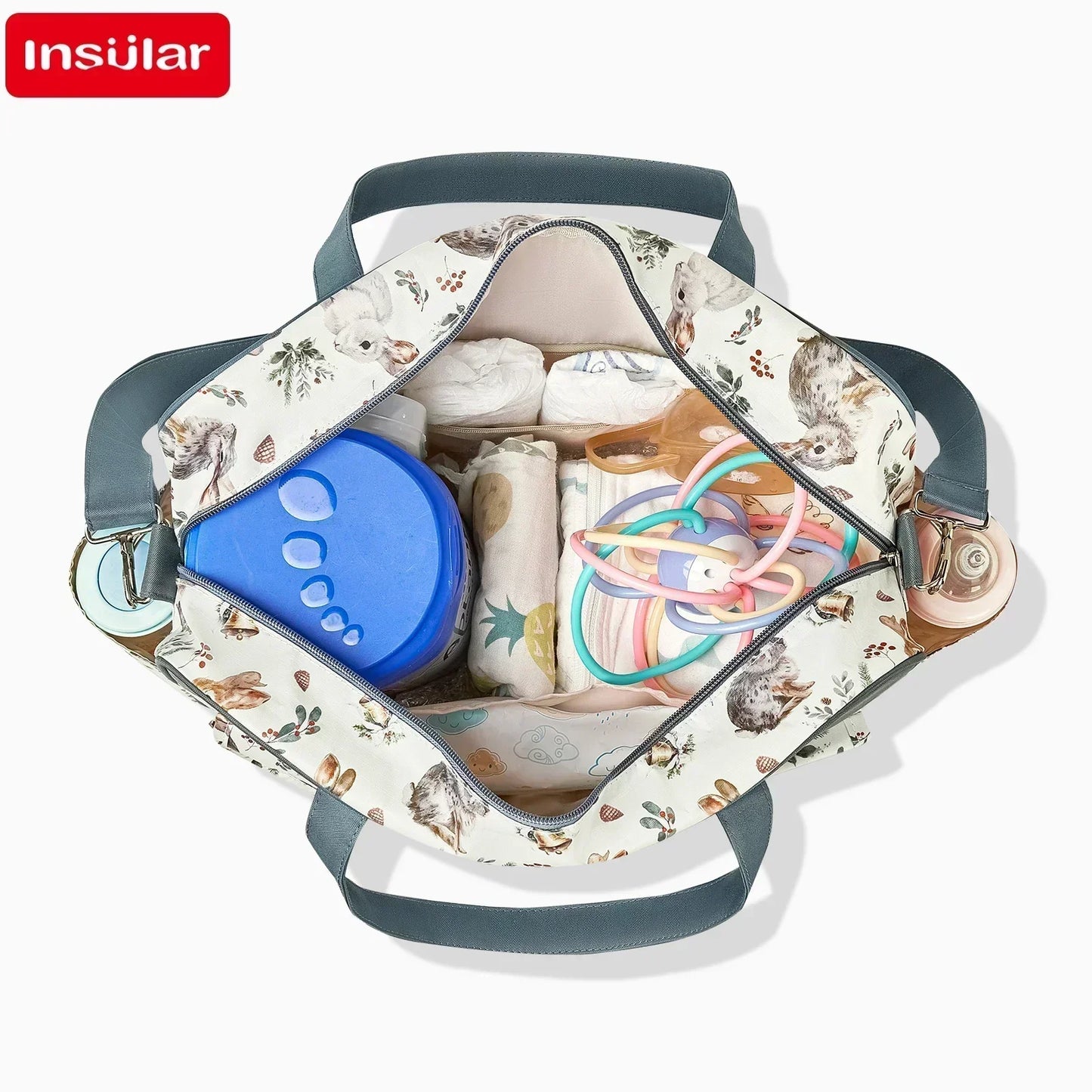 Borsa Fasciatoio Mamma e Neonato Impermeabile con Tracolla e Ampia Apertura
