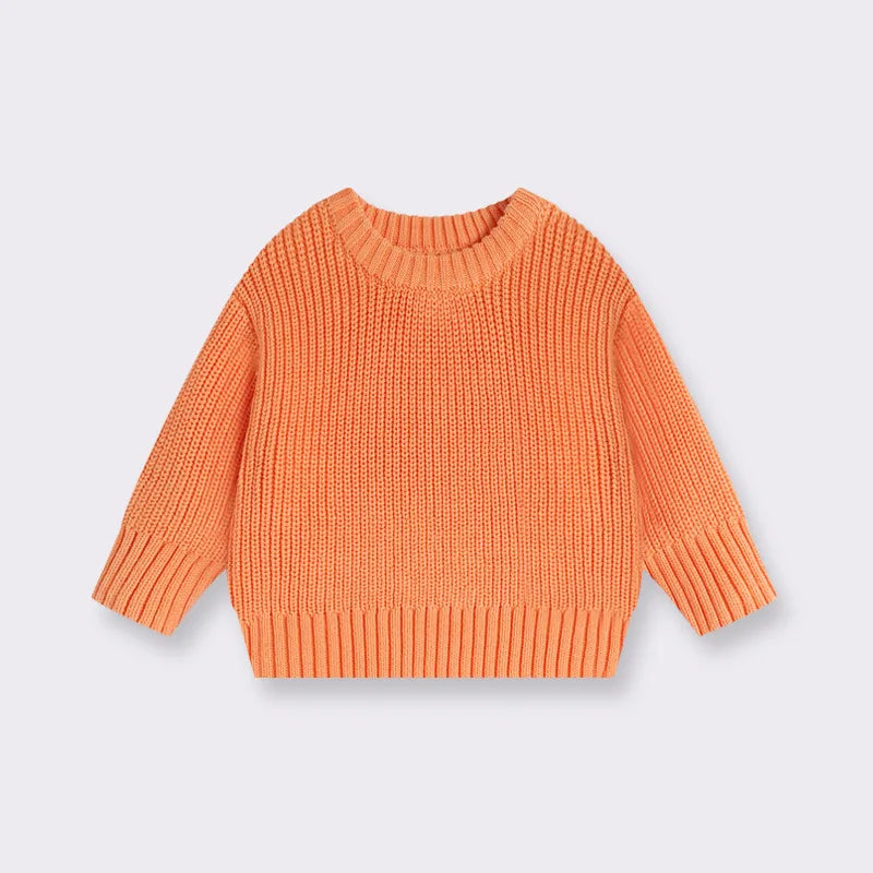 Maglione Bambini in Cotone a Maglia – Pullover Girocollo Invernale Unisex