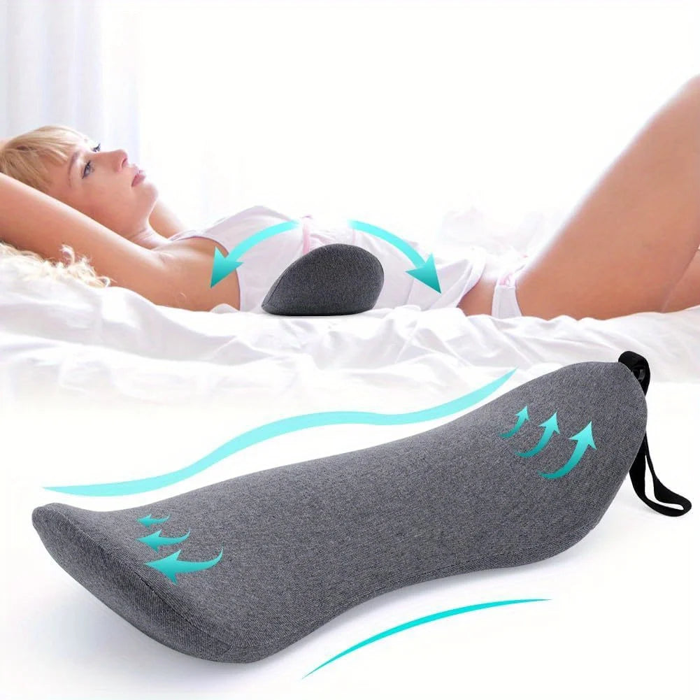 Cuscino Lombare Ergonomico in Memory Foam – Supporto Schiena per Letto, Seduta e Gravidanza