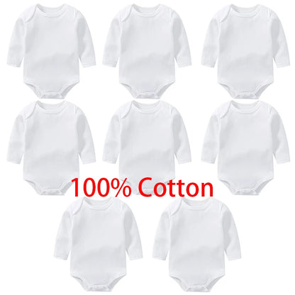 Body Neonato a Manica Lunga 100% Cotone – Bianco Unisex