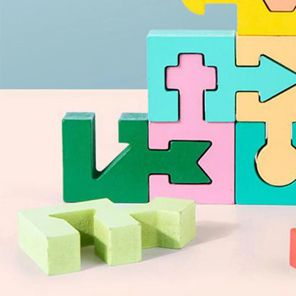 Puzzle Geometrico in Legno 16 Pezzi – Gioco di Logica e Abbinamento delle Forme