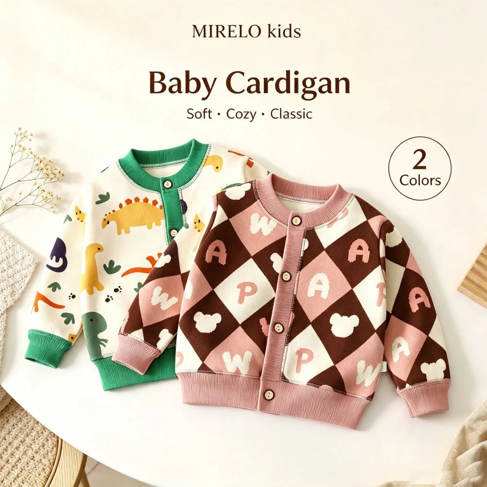 Cardigan Bambini con Bottoni – Maglia a Maniche Lunghe per Autunno e Mezza Stagione