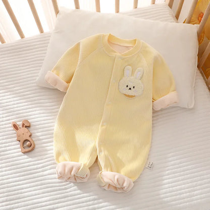 Body Intero Neonato in Cotone Felpato – Tutina Invernale a Manica Lunga