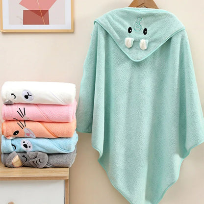 Asciugamano con Cappuccio per Neonati e Bambini 80×80 cm – Morbido, Assorbente e Avvolgente