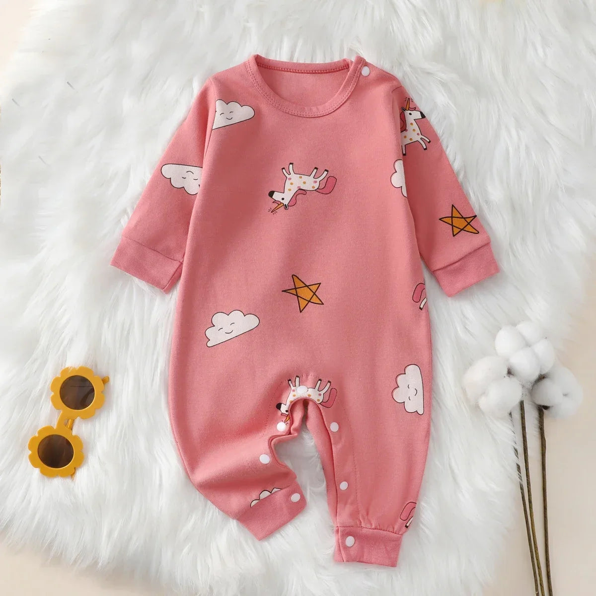 Tutina in Cotone 100% a Maniche Lunghe per Neonati e Bambini
