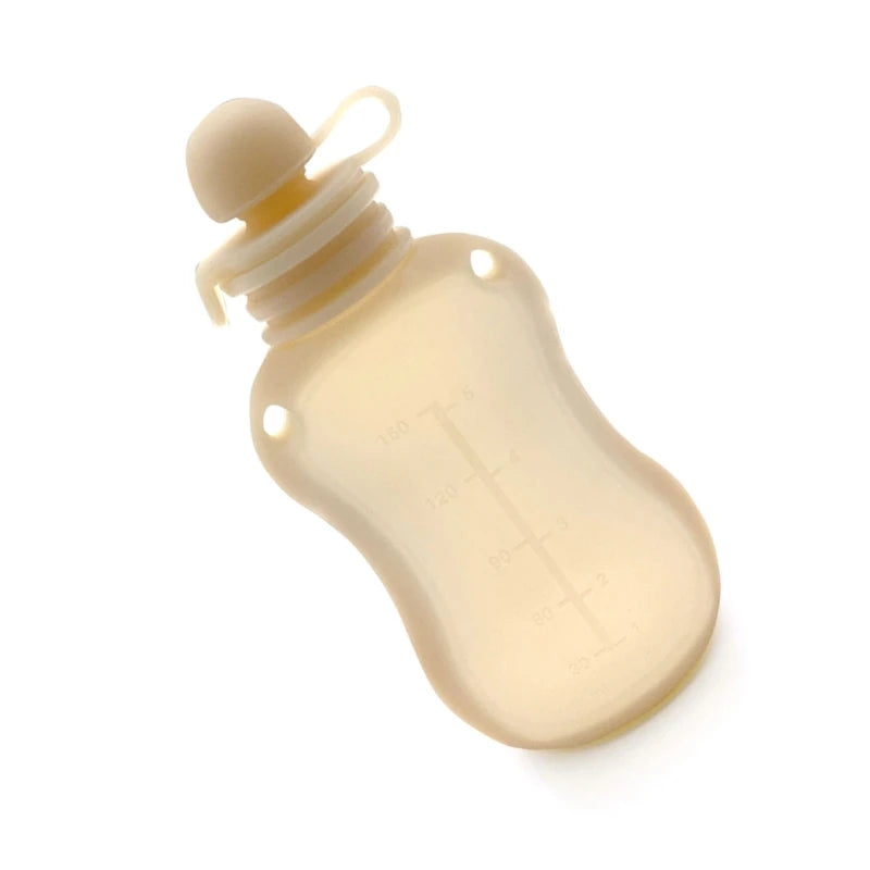 Biberon e Contenitore Multifunzione in Silicone 150 ml – Latte, Pappe e Frullati