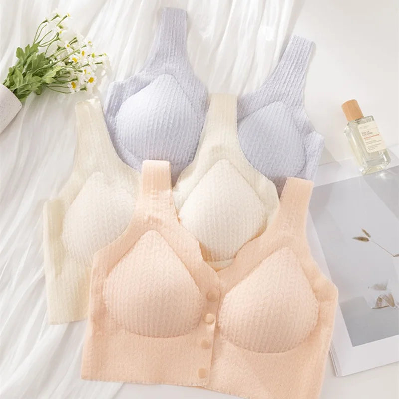 Reggiseno Allattamento con Apertura Frontale – Brassière Senza Ferretto con Coppe 3/4 e Bottoni