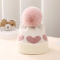 Cappello Invernale Neonata in Maglia – Berretto Elasticizzato con Pompon e Risvolto