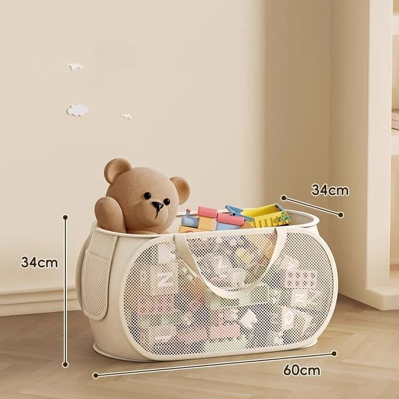 Cesto Organizer Porta Giochi e Peluche in Rete per Cameretta