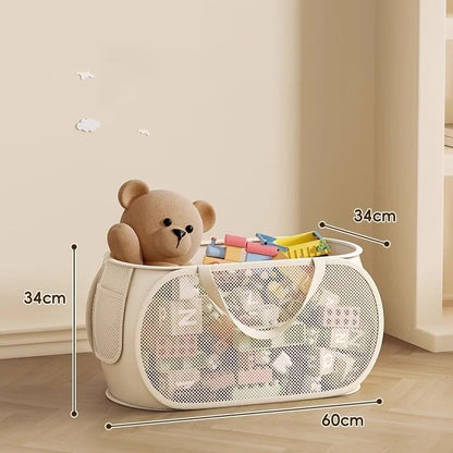 Cesto Organizer Porta Giochi e Peluche in Rete per Cameretta