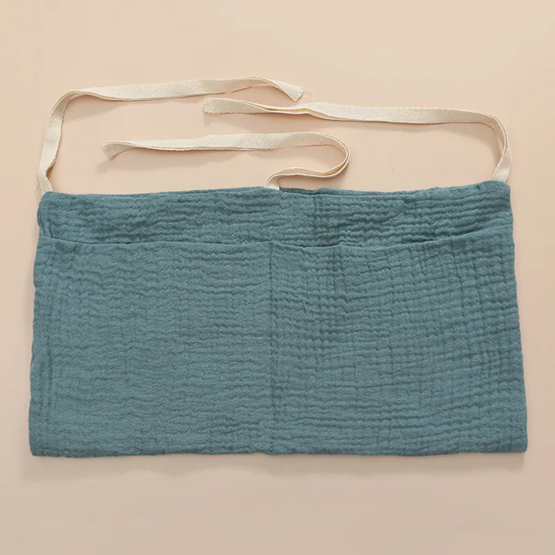 Organizer da Culla in Cotone – Porta Pannolini e Accessori Neonato con Doppia Tasca