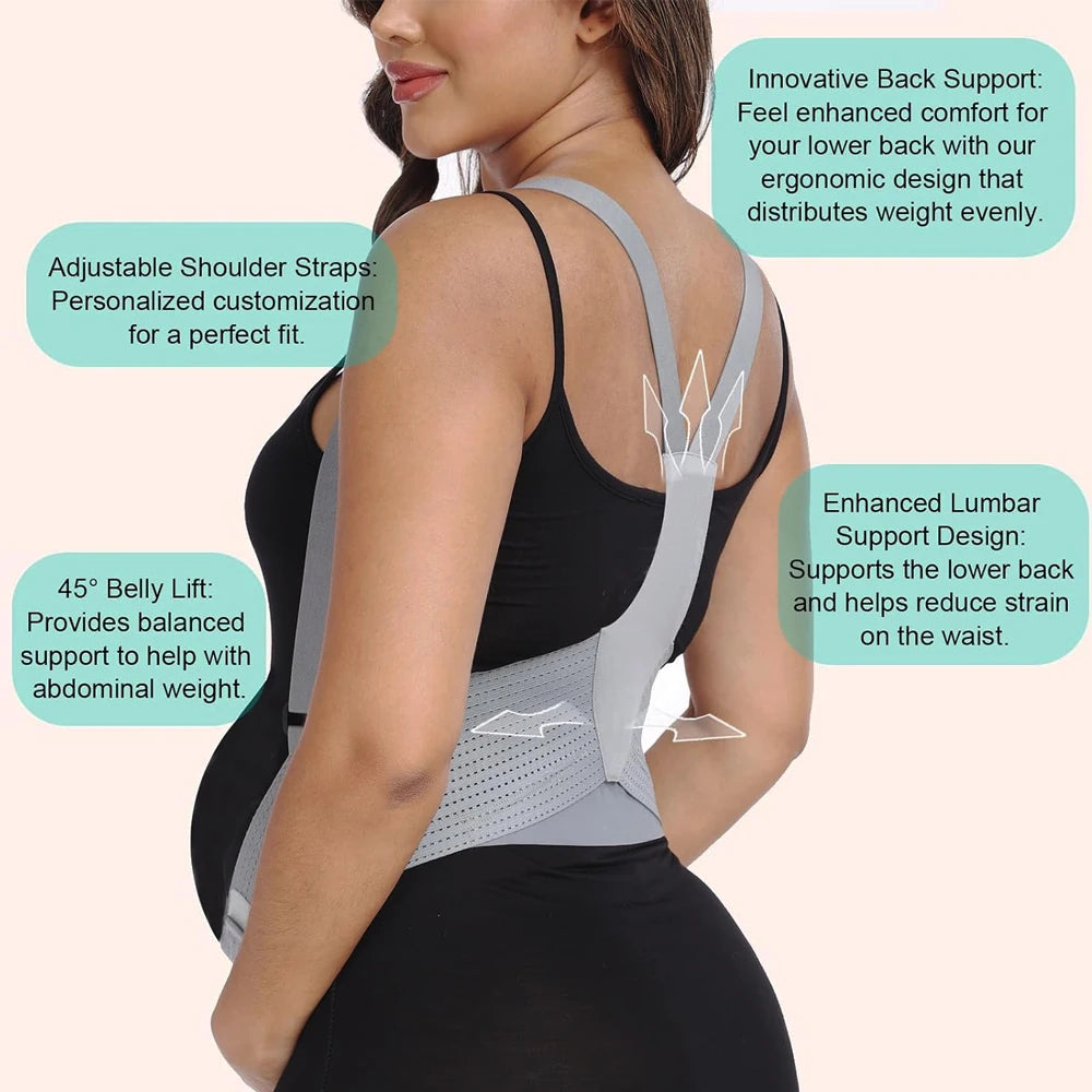 Fascia Premaman di Sostegno con Spalline Regolabili – Supporto Pancione e Zona Lombare