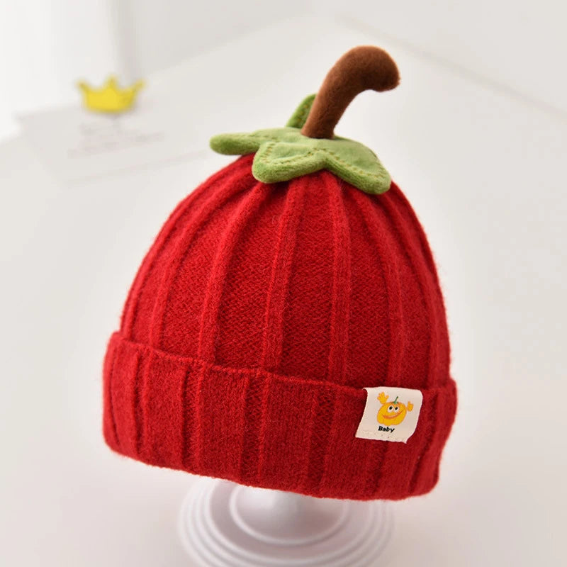 Cappellino Bambino in Maglia a Zucca con Fodera Morbida – 6 Mesi-3 Anni
