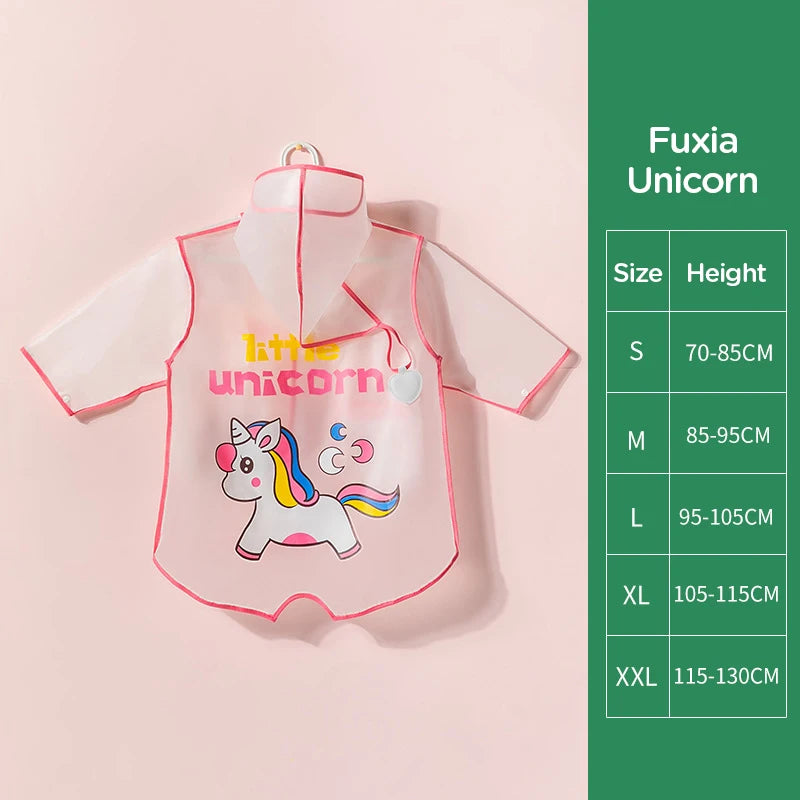 Impermeabile Bambini in PVC con Cappuccio e Visiera Trasparente – Giacca Antipioggia con Dettagli Riflettenti