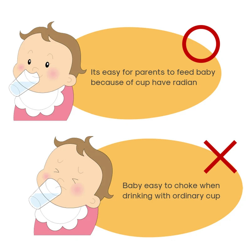 Tazza Inclinata con Manici per Bambini – Bicchiere Educativo 80 ml per l'Apprendimento Autonomo