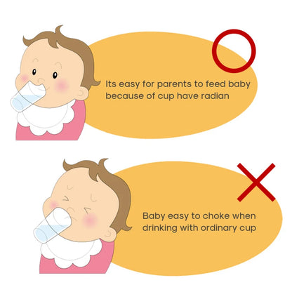 Tazza Inclinata con Manici per Bambini – Bicchiere Educativo 80 ml per l'Apprendimento Autonomo