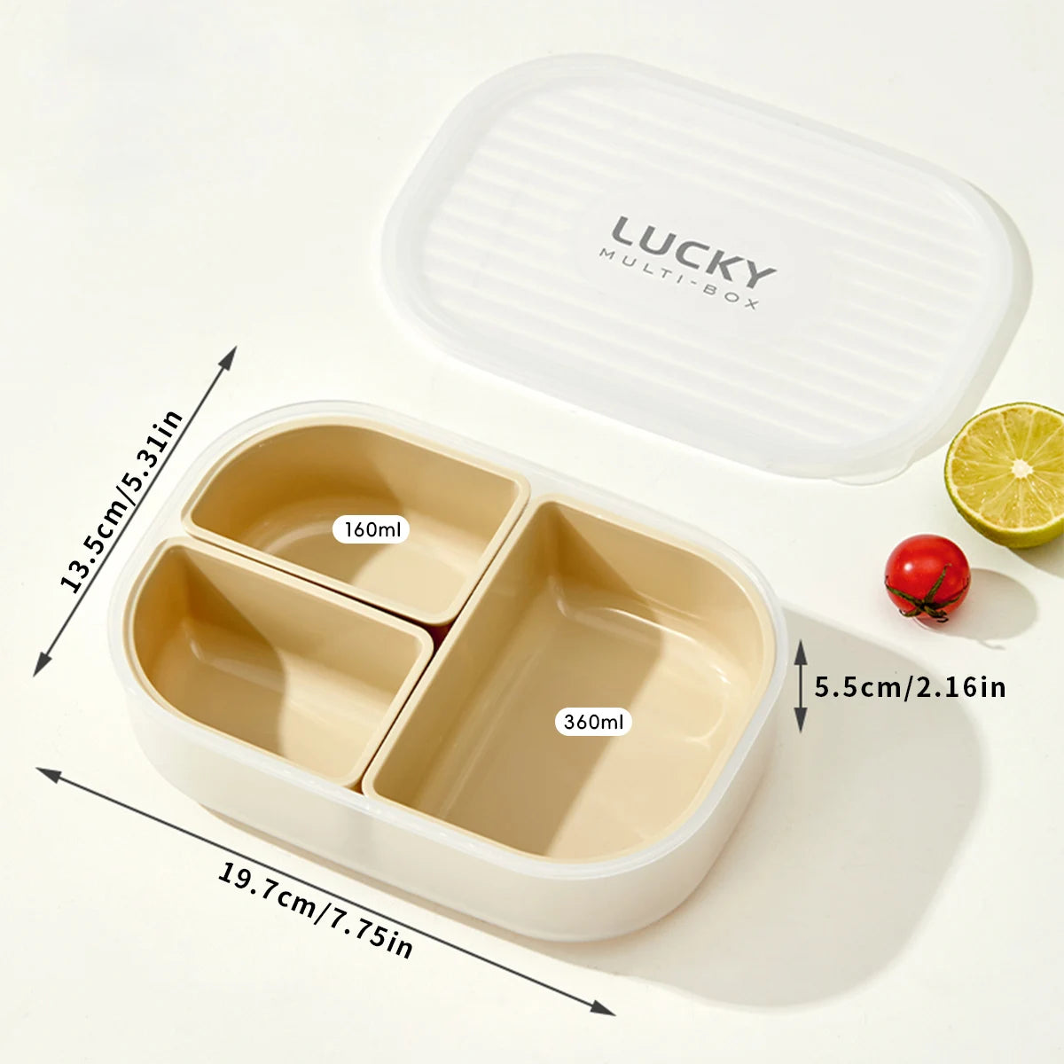 Lunch Box Bambini con 3 Scomparti Removibili – Portapranzo con Custodia Termica Opzionale