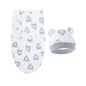 Fascia Swaddle Neonato in 100% Cotone con Cappellino – Copertina Avvolgente Regolabile 70 × 50 cm