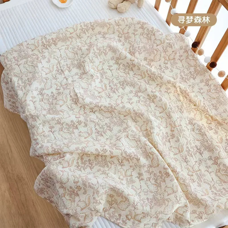 Copertina Neonato in Mussola di Cotone 100×100 cm – Leggera e Traspirante